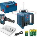 Bosch Rotationslaser 0601061505, GRL 300 HV, 1 Lotpunkt, roter 360 Grad Laser, Arbeitsbereich bis Ø 300m