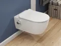 SSWW Taharet WC Inkl. Armatur und abnehmbarer Softclose Sitz Dusch-WC Hänge-WC Toilette mit Bidet-Funktion Hygienisch Alpha Spülrandlos 525 x 365 x 330 mm
