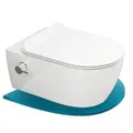 SSWW Dusch WC mit Armatur & integrierter Düse, Wand WC spülrandlos mit Bidetfunktion, Taharet, WC-Dusche mit Nano-Beschichtung, WC Sitz mit Absenkautomatik, Warm-Kalt-Wasser, Tiefspüler 52 cm