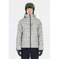 Skijacke SOS "Cervinia", Herren, Gr. M, grau, 100% Polyester, bedruckt, unifarben, casual, normal, ohne Ausschnitt, Langarm, Jacken, Mit hochfunktionalem Wetterschutz