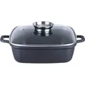 Kopf Bräter, Schwarz, Metall, Quadratisch, 28x7.4x28 cm, Kochen, Töpfe, Bräter