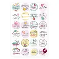 24er-Set Geschenk-Aufkleber Bunter Mix mit Geburtstags-Sprüchen | Mehrfarbig I Ø 4 cm I Sticker selbstklebende Rückseite I Geburtstagsgrüße I dv303
