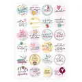 24er-Set Geschenk-Aufkleber Bunter Mix mit Geburtstags-Sprüchen Ø 4 cm I dv_303