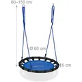 Relaxdays Nestschaukel Stoff Stahl Blau Höhenverstellbar ø 80 cm 2,5 kg