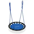 Relaxdays - Nestschaukel, Runde Hängeschaukel, Für Kinder & Erwachsene, Verstellbar, Draußen, Ø: 80 Cm, Bis 100 Kg, Blau