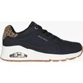 Skechers 177093/bkld Uno-jungle Nite Damen Sneaker Schwarz Durabuck/leopardenmuster