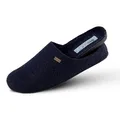 Biosoft Filz Hausschuhe Herren 45 Mister Cosy dunkel blau | Geschlossene Pantoffeln mit Fußbett und rutschfester Gummisohle | Bequeme Hauspuschen für Herren und Senioren