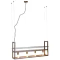 Qazqa Pendelleuchte Cage rack, ohne Leuchtmittel, E27, Rostbraun, Industrie, Stahl, 4-flammig braun