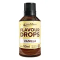 IronMaxx Flavour Drops - Vanilla 50ml | kalorienfrei & zuckerfrei | vegane Aromatropfen zum süßen von Lebensmitteln | praktischer Tropfer-Verschluss