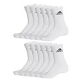 adidas Unisex Herren Damen Socken Sportsocken Cushioned Crewsocks 6 Paar, Farbe:Weiß, Größe:46-48, Artikel:- white