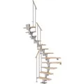 Dolle Mittelholmtreppe Dublin Buche Perlgrau GH bis 337 cm 1/2gew. 75 cm FSC®