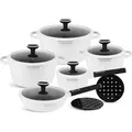 EDENBERG EB-5646 12-teiliges Kochgeschirr-Set - Weiß