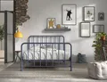 VIPACK - Jugendbett BRONXX mit Liegefläche 140 xx 200 cm, Ausf. Metall Denim Blau matt