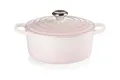 Le Creuset Signature Gusseisen-Bräter mit Deckel, Ø 24 cm, Rund, Für alle Herdarten und Induktion geeignet, Volumen: 4,2 l, 4,305 kg, Shell pink, 21177247774430