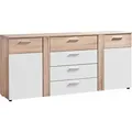 Kommode PROCONTOUR "Trenti BESTSELLER", eichefarben, weiß, B:180cm H:81cm T:40cm, Sideboards, Höhe 81 cm, mit variabel verstellbaren Einlegeböden