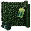 KRUMAD 2-er Set Künstlicher Efeu Hecke Sichtschutz 500 x 50cm, Sichtschutz Balkon und Garten Efeu Künstlich, inkl. 200 Kabelbinder, Dunkelgrün