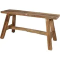 Rustikale Sitzbank aus Altholz 90x35cm Landhausbank Dielenbank Holzbank Bank bis 150kg belastbar - als Dekobank oder Blumenbank - Braun
