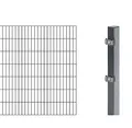 Alberts 644185 Erweiterung zum Doppelstabmattenzaun | verschiedene Höhen - wahlweise in verschiedenen Farben | anthrazit | Höhe 140 cm | Länge 2 m