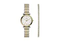 Fossil Quarzuhr Carlie ES5450SET, (Set, 2-tlg., Uhr mit Armband), Armbanduhr, Damenuhr, Edelstahlarmband, Ideal auch als Geschenk