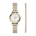Fossil Carlie Damen 28MM Zweifarbige Edelstahluhr, ES5450SET