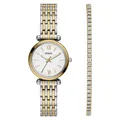 Fossil ES5450SET CARLIE GIFT BOX – Damenuhr  28 mm  Garantie: 2 Jahre Quarz (bat