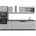 Vicco R-Line Küchenzeile Beton/Anthrazit 300 cm mit HochschrankAP Anthrazit ohne E-Geräte