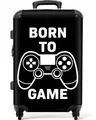 NoBoringSuitcases.com© Kinderkoffer mit leuchtende Räder - Zitat - Gaming - Controller - Jungen 67 cm - 72, 4 Rollen, Reisekoffer mit Rollen Mittelgroßer für 20kg, Jungenkoffer