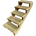 Vinuovo - Außentreppe Holz H88cm 5 Stufen, Breite 60cm, Ohne Setzstufen