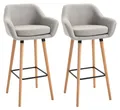 HOMCOM 2er-Set Barhocker, Barstuhl, Bistrohocker, Küchenhocker mit Sitzkissen