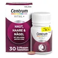 Centrum Vital+ Haut, Haare & Nägel, Hochwertiger Nährstoffkomplex für Schönheit von Innen2 & Zellregeneration3, mit marinem Kollagen, Hyaluronsäure, Biotin, Zink, Vitamin C, 30 Tabletten