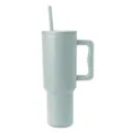 Simple Modern Thermobecher mit Strohhalm und Griff | Isolierter Edelstahl-Trinkbecher Eiskaffee-Reisebecher | Geschenke für Frauen und Männer | Trek | 1180ml | Sea Glass Sage