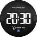 OOONO Parkscheibe P-DISC NO2 dark, elektronisch, mit Knopfzelle, mit Zulassung, schwarz