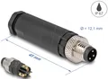 DELOCK 60529 - M8 Steckverbinder A-kodiert 3 Pin Stecker, mit Schraubanschluss
