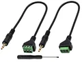 zdyCGTime 3-polige 3,5-mm-Schraubklemmenkabel,3,5-mm-Stereo-TRRS-Audio Männlich auf 3-polige/Kanal-Buchsenschraube Headset Balum-Konverter-Adapterkabel.(30cm/2 Stück)