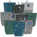 PANSIBY 24-teiliger DIY Adventskalender zum Befüllen Blau Grau Schwarz Grün - Blau/Grau/Schwarz/Grün
