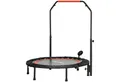 SPORTNOW Fitnesstrampolin mit Haltegriff, LCD-Monitor, Stahl, Ø 15 cm, (Fitness-Rebounder, 1 tlg., Fitness-Trampolin), für Erwachsene, bis 100 kg, 102 cm