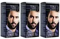 TRU Men Bart-Coloration Färbemittel, 30ml (90 - Schwarz) – 3er Pack - Perfekte Abdeckung grauer Haare für ein natürliches Bartstyling