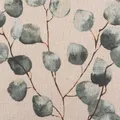 Tischdeckenstoff abwaschbar Leinenoptik Eucalyputs Leaves 1,40m br