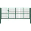 vidaXL Gartentor mit Pfosten 350 x 120 cm Stahl Grün 142570