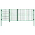 vidaXL Gartentor mit Pfosten 350x120 cm Stahl Grün