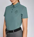 Cavalleria Toscana Shirt Damen CT Jersey w/ Perforated Inserts S/S Training Polo FS 2024 Kurzarm Petroleum XS