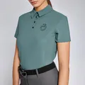 Cavalleria Toscana Petroleum XS Shirt Damen CT Jersey w/ Perforated Inserts S/S