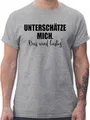 T-Shirt Herren - Sprüche Statement mit Spruch - Unterschätze Mich. Das Wird lustig - 3XL - Grau meliert - spruchshirts Geschenk zur Einschulung frechen sprüchen t Shirts Maenner Spruchshirt