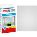 tesa Fliegengitter Standard Insektenschutz Fenster ohne Bohren grau 1,3 x 1,5 m - Schwarz