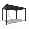 Weide Pergola Classic Pavillon Terrassenüberdachung Aluminium 3 x 4 M anthrazit, BxTxH: 400x300x255 cm grau 400 cm x 255 cm x 300 cm