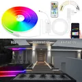 Lunartec WLAN-Neon-Schlauch mit RGBW-IC-LEDs, App, Sprachsteuerung, IP65, 5 m
