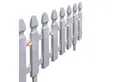HTI-Living Beetumrandung Beeteinfassung Länge 360 cm Zaun Weiß, LxH: 45x29 cm, Set, 8 Zaunelementen, inklusive 8 Solarleuchten, Zierzaun Beetumrandung Dekozaun