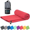 Fit-Flip Mikrofaser Handtuch - kompakte Microfaser Handtücher - ideal als Sporthandtuch, Reisehandtuch, Strandtuch - schnelltrocknend und leicht - Badetuch groß (100x200cm, Koralle)