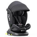 XOMAX 946i Kindersitz drehbar 360° mit ISOFIX, Liegefunktion I mitwachsend I 0-36 kg, 0-12 Jahre, Gruppe 0/1/2/3 I 5-Punkt-Gurt und 3-Punkt-Gurt I Bezug abnehmbar, waschbar I ECE R129