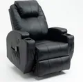 Elektrisch Massagesessel Relaxsessel Heizung Massage Liegefunktion Fernsehsessel Wärmefunktion TV Sessel USB Polstersessel Schwarz